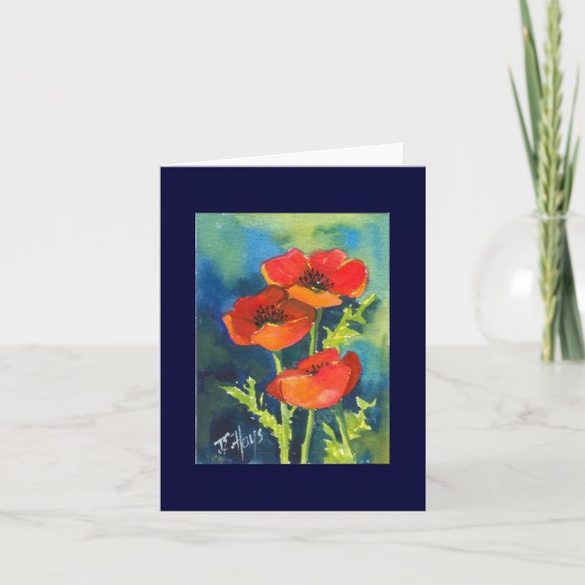 Tarjeta de nota de POPPY ROJO (Anverso)