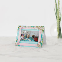 Tarjeta de nota de primavera de reflexión