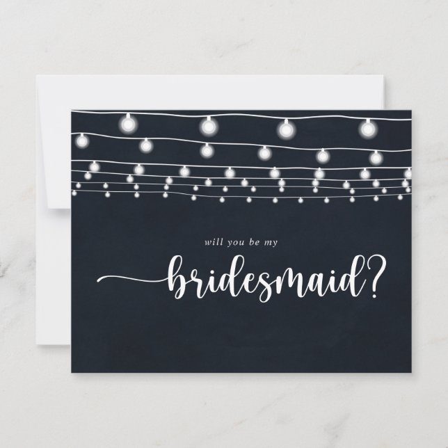 Tarjeta de nota de propuesta de Bridesmaid Rústico (Anverso)