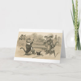 Tarjeta de nota de propuesta de gatos vintage