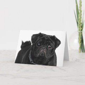 Tarjeta de nota de Pug Negro