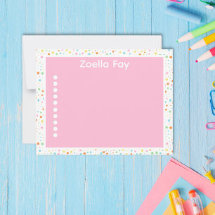 Tarjeta de nota de punto de confetti de colores vi
