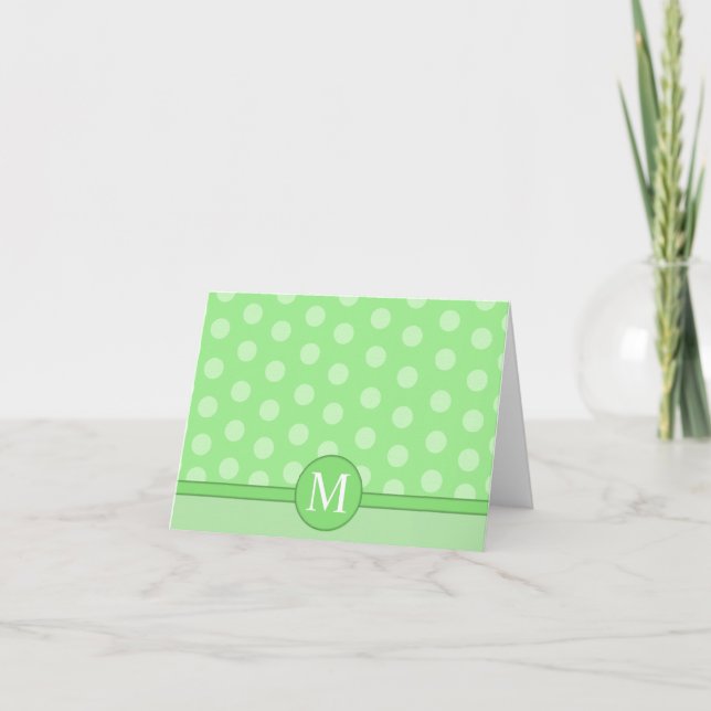 Tarjeta de nota de puntos de Polka verde claro mod (Anverso)