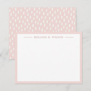 Tarjeta de nota de puntos simples Rubor rosa con n