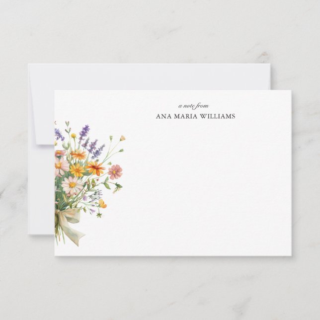Tarjeta de nota de ramo floral elegante (Anverso)