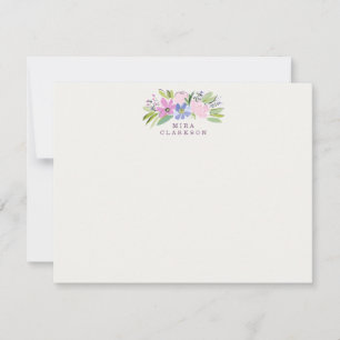 Tarjeta de nota de ramo floral pastel