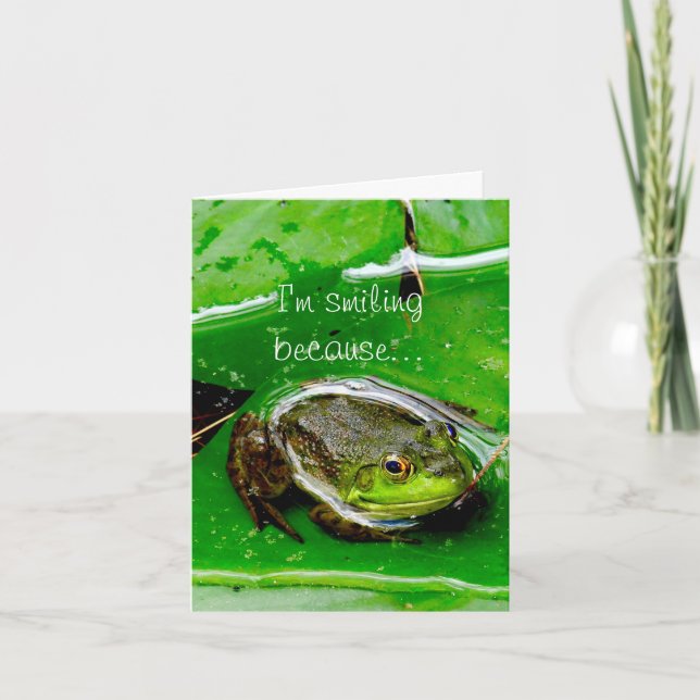Tarjeta de nota de rana sonriente (Anverso)
