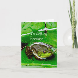 Tarjeta de nota de rana sonriente