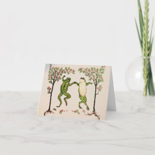 Tarjeta de nota de ranas bailarinas