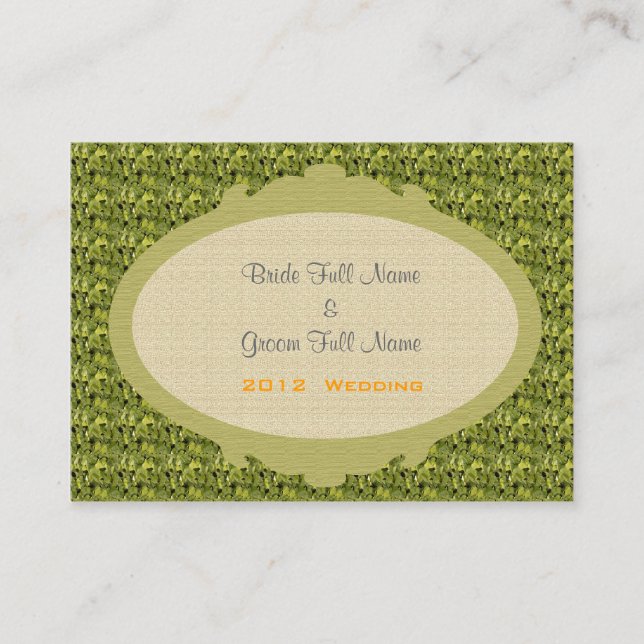 Tarjeta de nota de recepción de boda verde floreci (Anverso)
