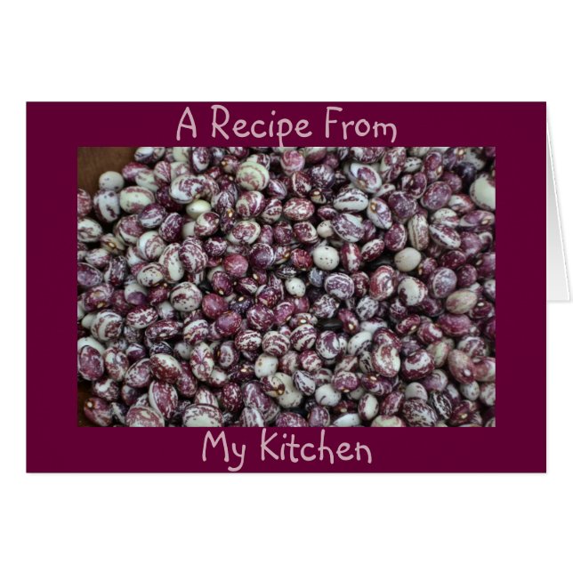 Tarjeta de Nota de Receta de Bean en Blanco (Anverso (Horizontal))