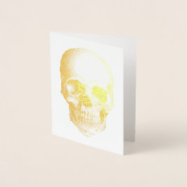 Tarjeta de nota de Relieve metalizado dorado SKULL