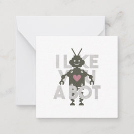 Tarjeta de nota de robot: Me gustas un montón