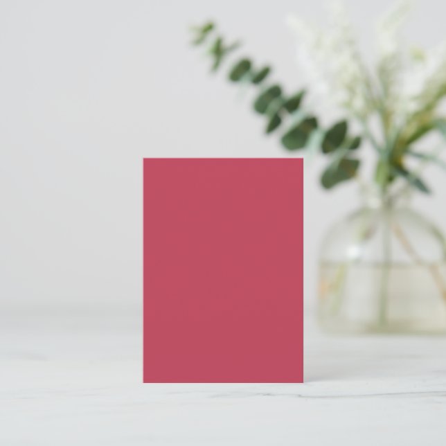 Tarjeta de nota de rojo frambuesa profundo de moda (Anverso de pie)