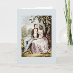 Tarjeta de nota de romance victoriana
