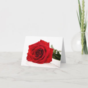 Tarjeta de nota de rosa roja