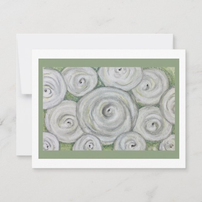 Tarjeta de nota de rosas blancas (Anverso)