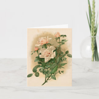 Tarjeta de nota de rosas rosas rosas antiguas