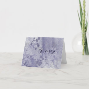Tarjeta de nota de RSVP de recepción floral azul
