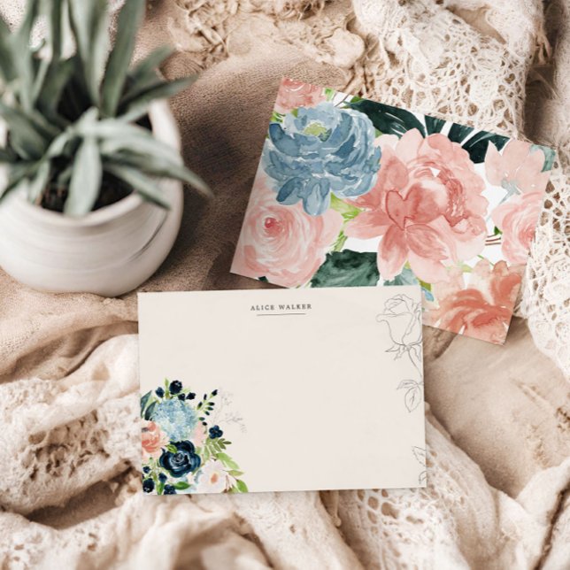 Tarjeta de nota de Rubor Stationery de Midnight Bl (Subido por el creador)