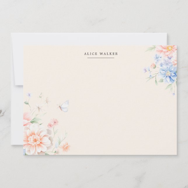 Tarjeta de nota de Rubor Stationery de Spring Gard (Anverso)