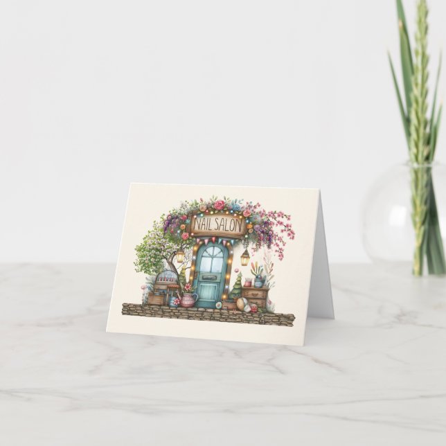 Tarjeta de Nota de Salon de Nail o Gracias (Anverso)