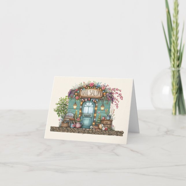 Tarjeta de Nota de Salon de Nail o Gracias (Anverso)