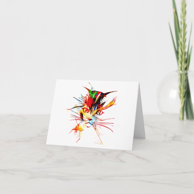 Tarjeta de nota de salpicadura de gato (Anverso)