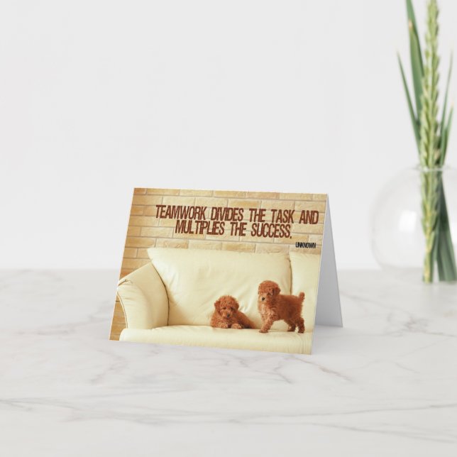 Tarjeta de nota de saludo Inspiradora de trabajo e (Anverso)