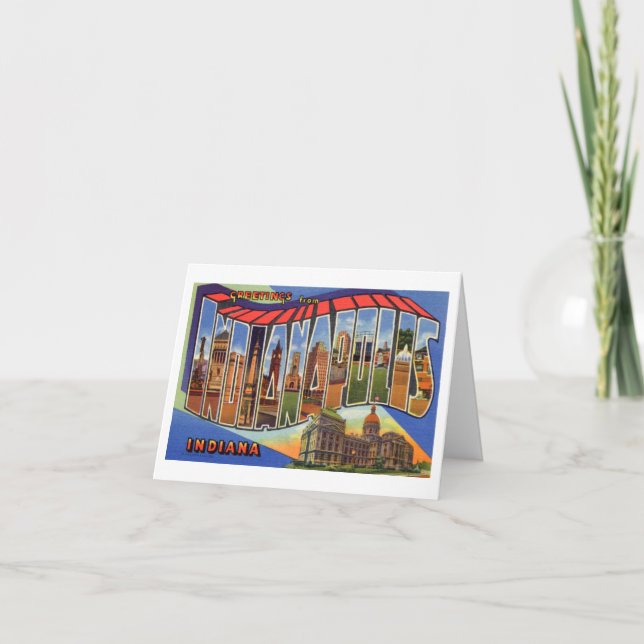 Tarjeta de nota de saludos desde Indianápolis (Anverso)