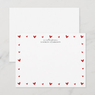 Tarjeta de nota de San Valentín con borde de coraz