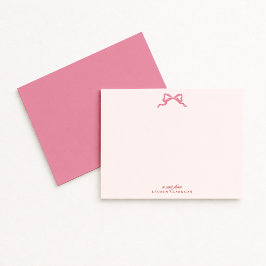 Tarjeta de nota de San Valentín con lazo rosa
