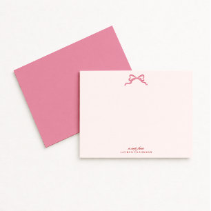 Tarjeta de nota de San Valentín con lazo rosa