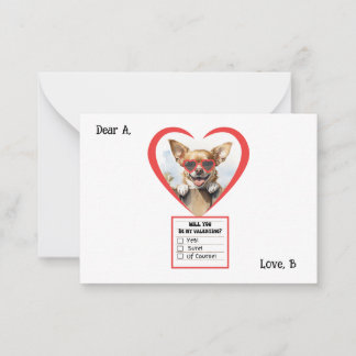 Tarjeta de nota de San Valentín de Chihuahua perso