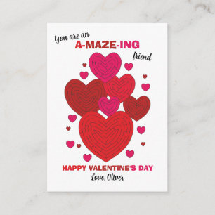 Tarjeta de nota de San Valentín de clase Laberinto