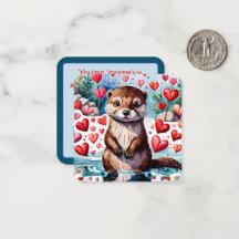 Tarjeta de nota de San Valentín 'otter'-ly-Cute Ki