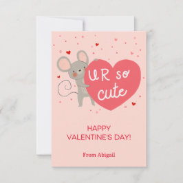 Tarjeta de nota de San Valentín para niños de clas