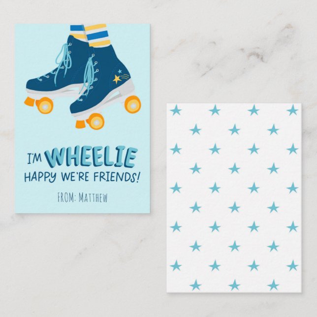 Tarjeta de nota de San Valentín Wheelie Happy (Anverso / Reverso)