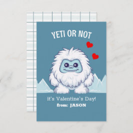 Tarjeta de nota de San Valentín "Yeti o no" en aul