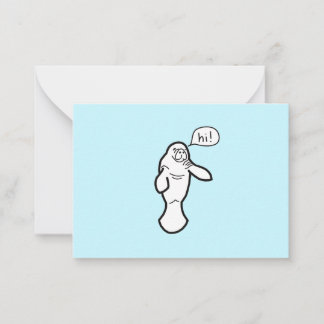Tarjeta de nota de Say Hi Manatee