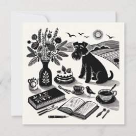 Tarjeta de nota de Schnauzer media