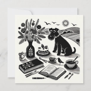 Tarjeta de nota de Schnauzer media