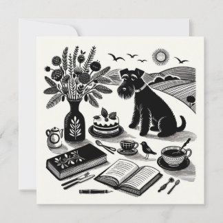 Tarjeta de nota de Schnauzer media