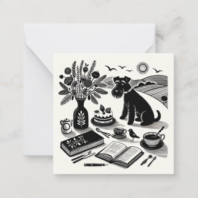 Tarjeta de nota de Schnauzer pequeña (Anverso)