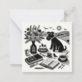 Tarjeta de nota de Schnauzer pequeña