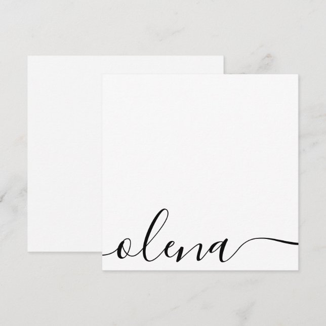 Tarjeta de nota de script de firma personalizada s (Anverso / Reverso)