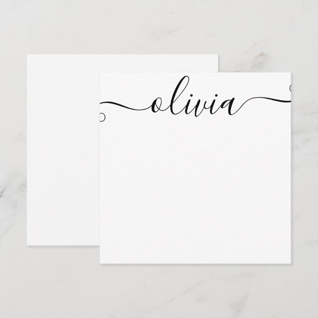 Tarjeta de nota de script de firma personalizada s (Anverso / Reverso)