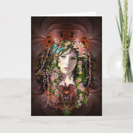 Tarjeta de nota de señora Spring Goddess Blank