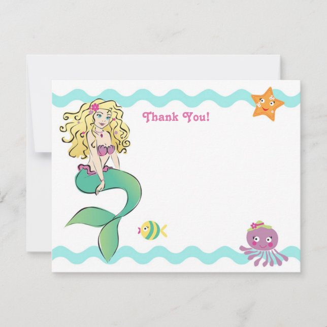 Tarjeta de nota de sirena pequeña (Anverso)