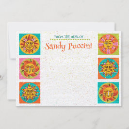 Tarjeta de nota de sol moderno de mediados de sigl